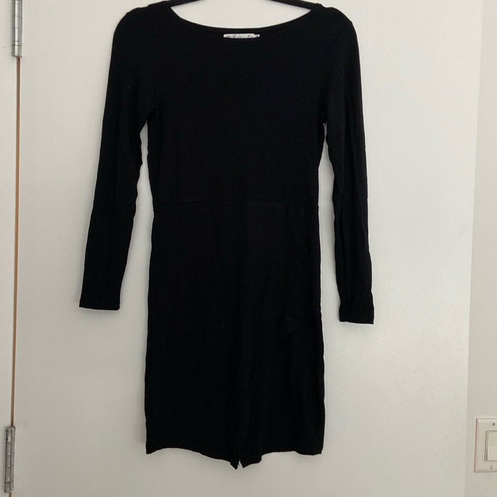 Fighting eel // black mini dress with slit  xs